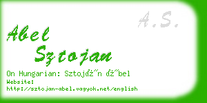 abel sztojan business card